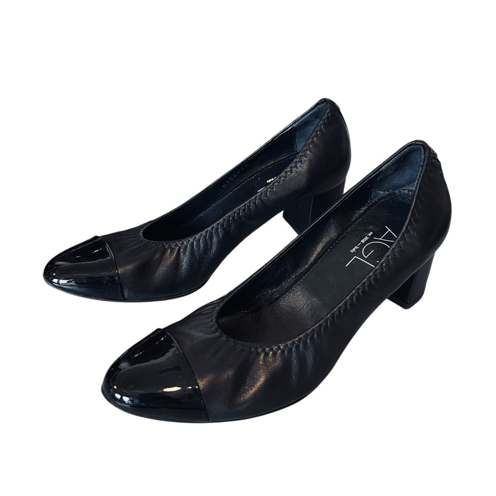 AGL Attilio Giusti Leombruni Women’s Sz 7.5 Black Leather Classic Cap Toe Pump - Picture 12 of 12